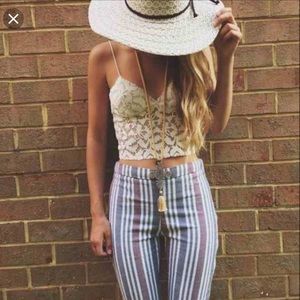Free People mod stripe cropped pants